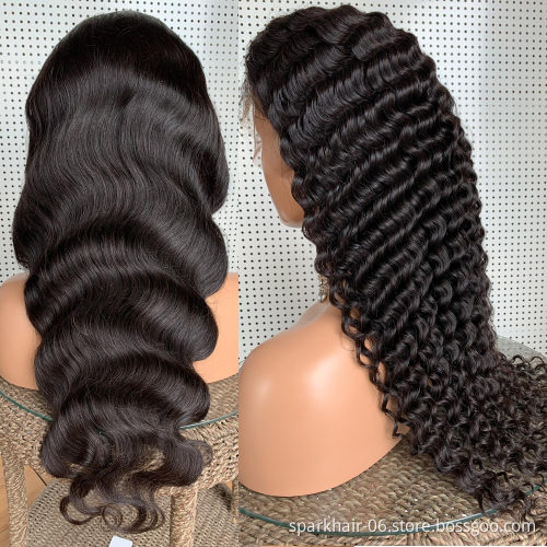 150% 220% Human Hair Lace Frontal Wigs For Black Women,Wholesale Brazilian Virgin Hair HD Transparent Lace Front Wig Vendor